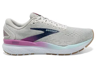 Pre-owned Brooks Ghost 16 (women's) Sneakers In White/grey/estate Blue