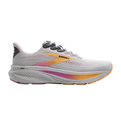 Brooks Ghost 17 Shoes White Pink Orange Aw25 Women In Gray