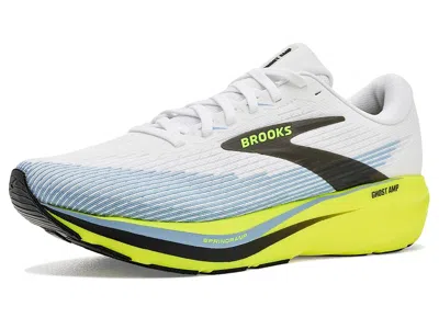 BROOKS GHOST AMP MEN'S RUNNING SHOES WHITE/BLUE/NIGHTLIFE: 9.5 D - MEDIUM, SYNTHETIC