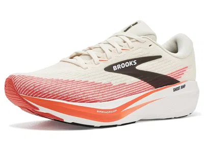 Brooks Ghost Amp Men's Running Shoes White/tigerlily/black: 10.5 D - Medium, Synthetic