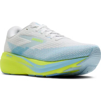 Brooks Ghost Amp Running Shoe In White/blue/nightlife