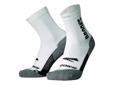 Brooks Ghost Crew Men's No Show Socks Shoes White/br Crew: Lg (us Men's Shoe 9-11.5 - Women's Shoe 10-12.5) In Multi