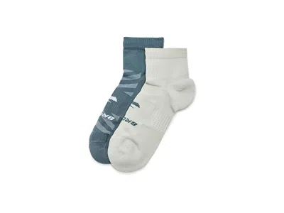 Brooks Ghost Lite Quarter Socks 2-pack No Show Socks Shoes Storm/smoke: Xl (us Men's Shoe 12-14) In Multi