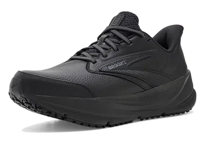 Brooks Ghost Max Slip Resistant Women's Walking Shoes Black/black: 11.5 D - Wide, Leather