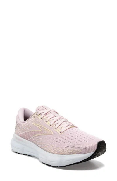 Brooks Glycerin 20 Running Shoe In Pink/yellow/white