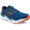 Brooks Glycerin 21 Running Shoe In Blue Opal/ Black/ Nasturtium