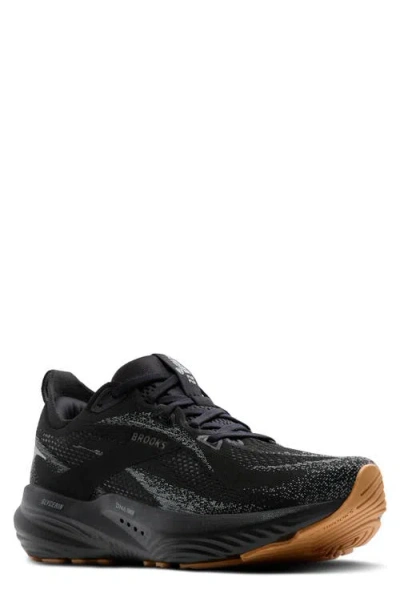 Brooks Glycerin 22 Running Shoe In Black/primer Gray/biscuit