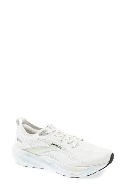 Brooks Glycerin 22 Running Shoe In Pearlized White/bay