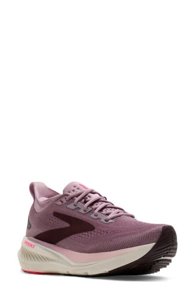 Brooks Glycerin 23 Running Shoe In Elderberry/peppercorn/clear