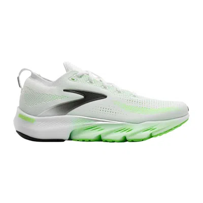 Brooks Glycerin Flex Shoes White Green Ss26 In Gray