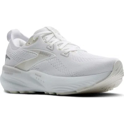 Brooks Glycerin Gts 22 Running Shoe In White/white/grey