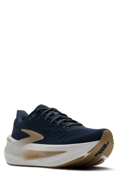 Brooks Glycerin Max 2 Shoes Blue Gold Ss26 In Black