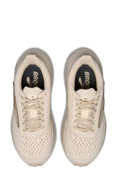 Brooks Glycerin Max Running Shoe In Almond Peach/london Fog/white