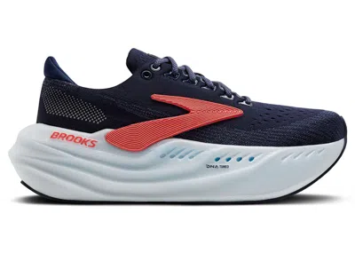 Pre-owned Brooks Glycerin Max (women's) Sneakers In Peacoat/blue Ribbon/hot Coral