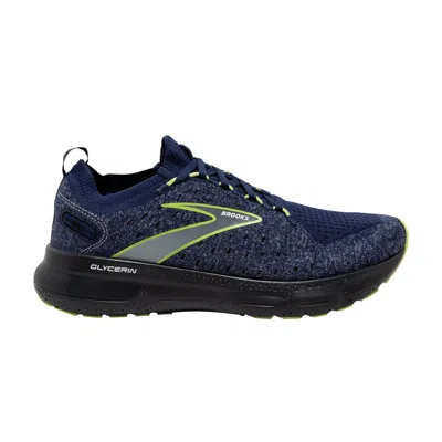 Pre-owned Brooks Glycerin Stealthfit 20 'blue Ebony Lime' | Men's Size 12.5