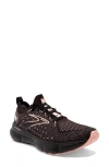 Brooks Glycerin Stealthfit 20 Running Shoe In Black/pearl/peach