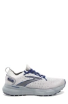 Brooks Glycerin Stealthfit 20 Running Shoe In Oyster/ Alloy/ Blue Depths
