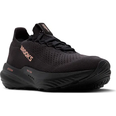 Brooks Glycerin Stealthfit 22 Running Shoe In Black/grey/rose Gold