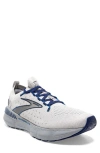 Brooks Glycerin Stealthfit Gts Running Shoe In Oyster/ Alloy/ Blue Depths
