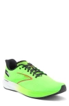 Brooks Hyperion Running Shoe In Green Gecko/red Orange/white
