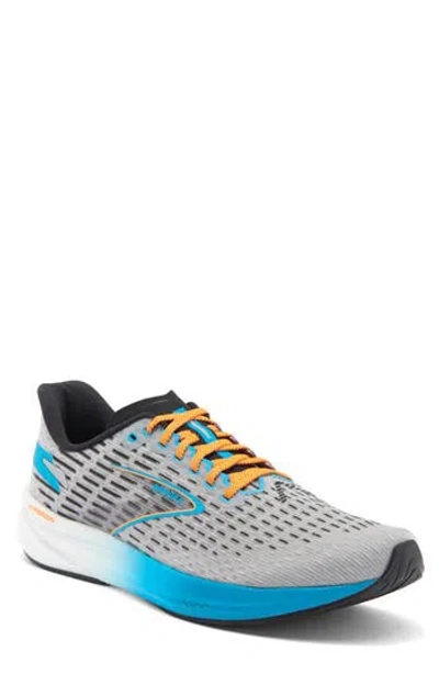 Brooks Hyperion Running Shoe In Grey/atomic Blue/scarlet