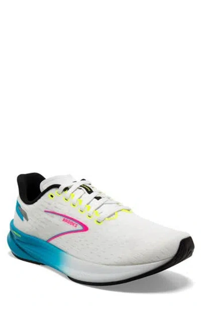 Brooks Hyperion Running Shoe In White/blue/pink