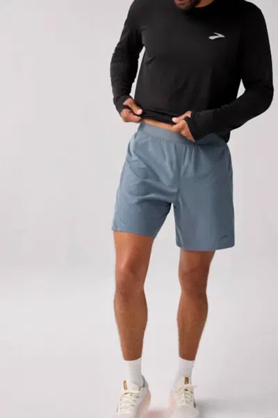 Brooks Journey 7" Athletic Short In Storm In Blue