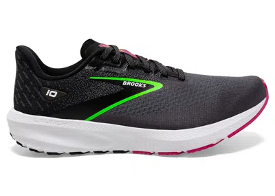 Pre-owned Brooks Launch 10 (women's) Sneakers In Ened Pearl In Black/blackened Pearl/green