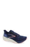 Brooks Launch 11 Running Shoe In Peacoat/blue/peach