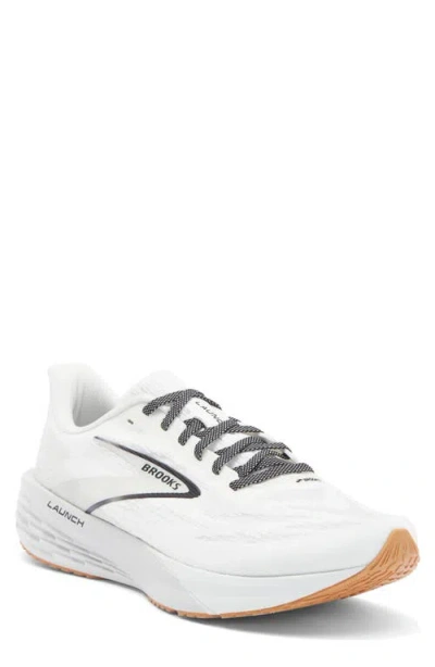 Brooks Launch 11 Running Shoe In White/grey/black