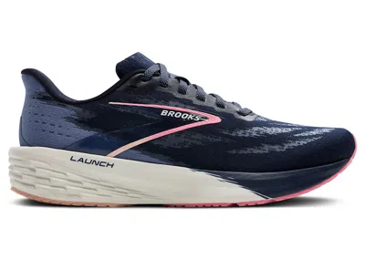 Pre-owned Brooks Launch 11 (women's) Sneakers In Peacoat/blue/peach