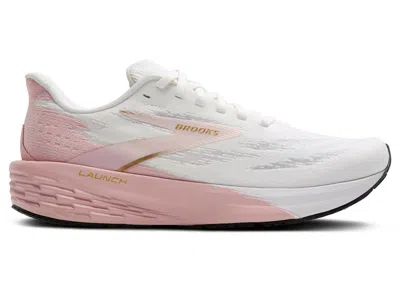 Pre-owned Brooks Launch 11 (women's) Sneakers In White/gold/pink In Multi