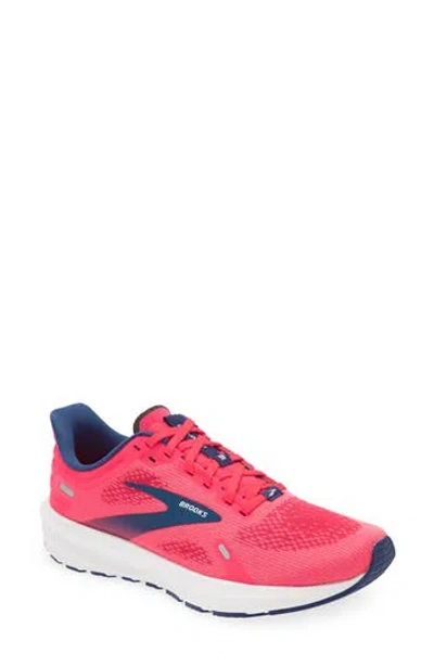 Brooks Launch 9 Running Shoe In Pink/fuchsia/cobalt
