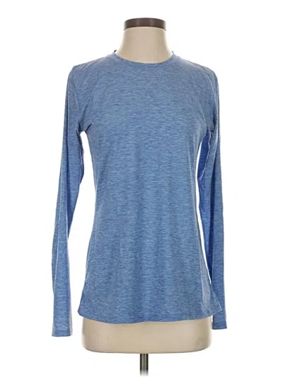 Pre-owned Brooks Long Sleeve Top Blue Crew Neck Tops
