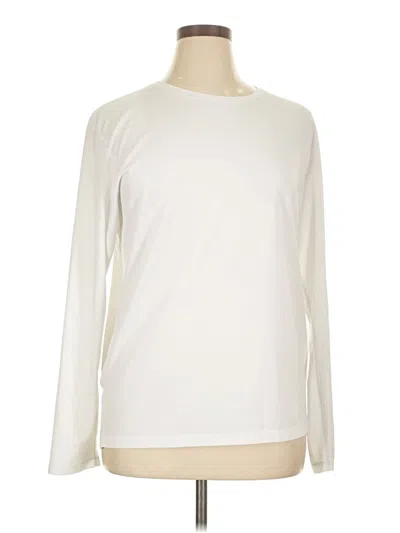 Pre-owned Brooks Long Sleeve Top Ivory Crew Neck Tops In White