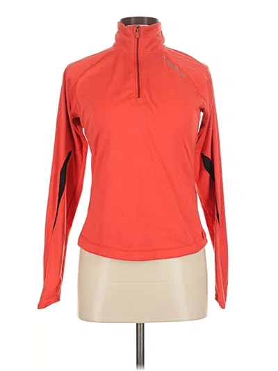 Pre-owned Brooks Long Sleeve Top Orange Mock Neckline Tops