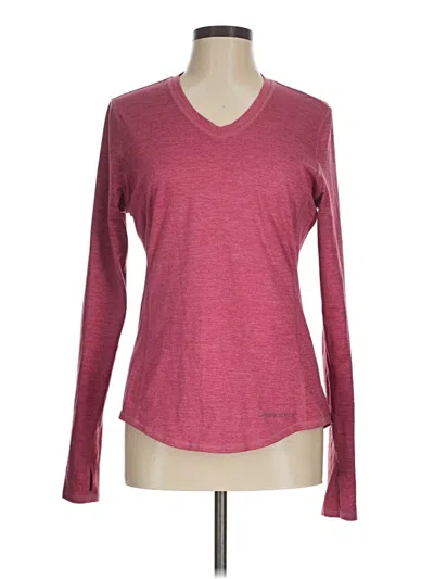 Pre-owned Brooks Long Sleeve T-shirt In Burgundy