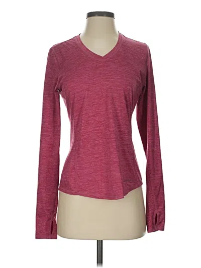 Pre-owned Brooks Long Sleeve T-shirt In Burgundy