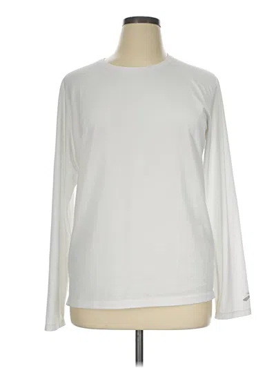 Pre-owned Brooks Long Sleeve T-shirt In Ivory