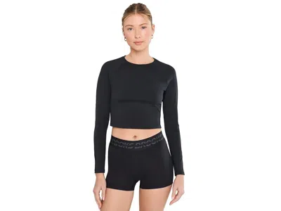 Brooks Luxe Crop Long Sleeve Women's Workout Black: Xl (us Women's 16-18), Polyester/spandex