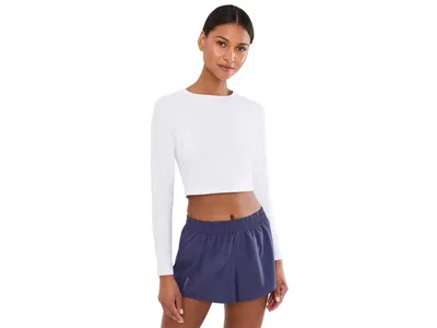 Brooks Luxe Crop Long Sleeve Women's Workout White: Md (us Women's 8-10), Polyester/spandex