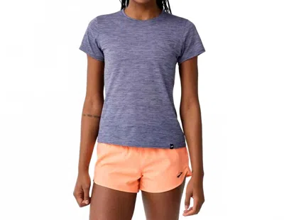 Brooks Luxe Short Sleeve Tee In Heather Violet In Purple