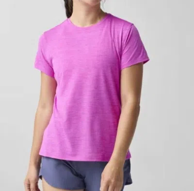 Brooks Luxe Short Sleeve Top In Magenta In Pink