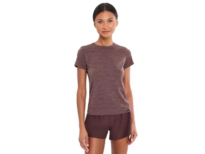 Brooks Luxe Short Sleeve Women's Clothing Heather Cocoa: Lg (us Women's 12-14) In Bone