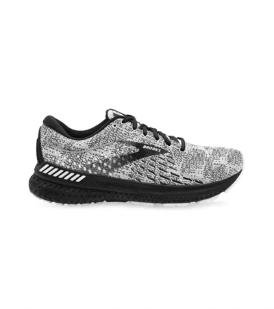 Brooks Men's Adrenaline 21 Running Shoes - 2e/wide Width In White/grey/black In Silver