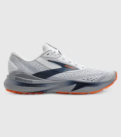 BROOKS MEN'S ADRENALINE GTS 24 RUNNING SNEAKERS IN WHITE PEACOAT ALLOY