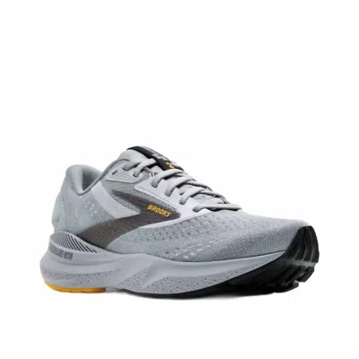 BROOKS MEN'S ADRENALINE GTS 24 SHOES IN ALLOY/WHITE/GOLD FUSION