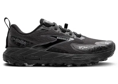 Pre-owned Brooks Men's  Cascadia 18 Sneakers In Ened Pearl In Black/blackened Pearl/grey