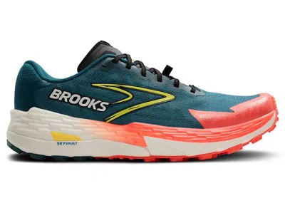 Pre-owned Brooks Men's  Catamount 4 Sneakers In Legion Blue/celestial/flame
