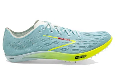 Pre-owned Brooks Men's  Elmn8 7 Sneakers In Blue Glow/nightlife/red
